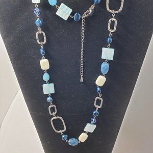 Lia Sophia Long Silver Tone Necklace